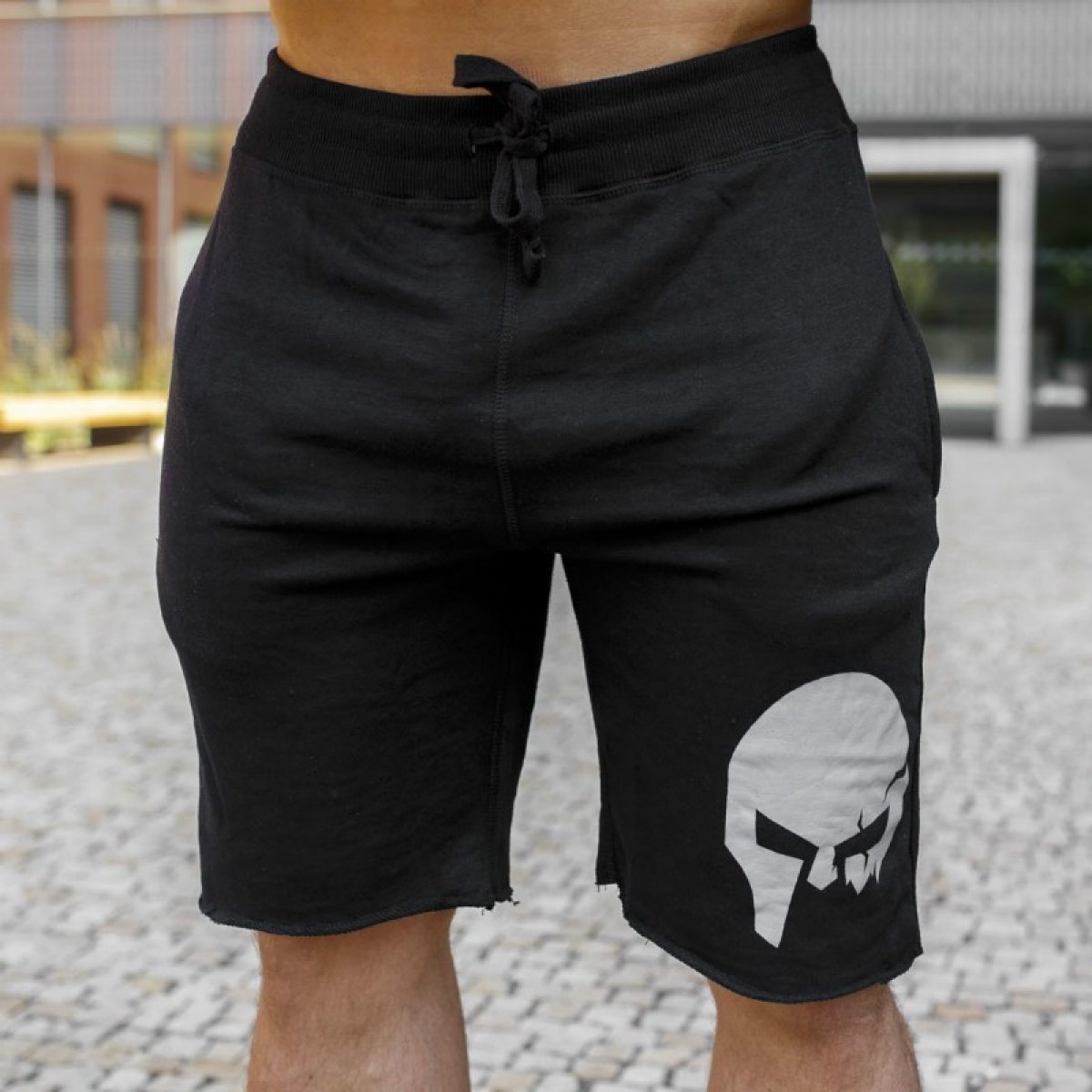 Pánske teplákové kraťasy Iron Aesthetics Skull, black · záber 2