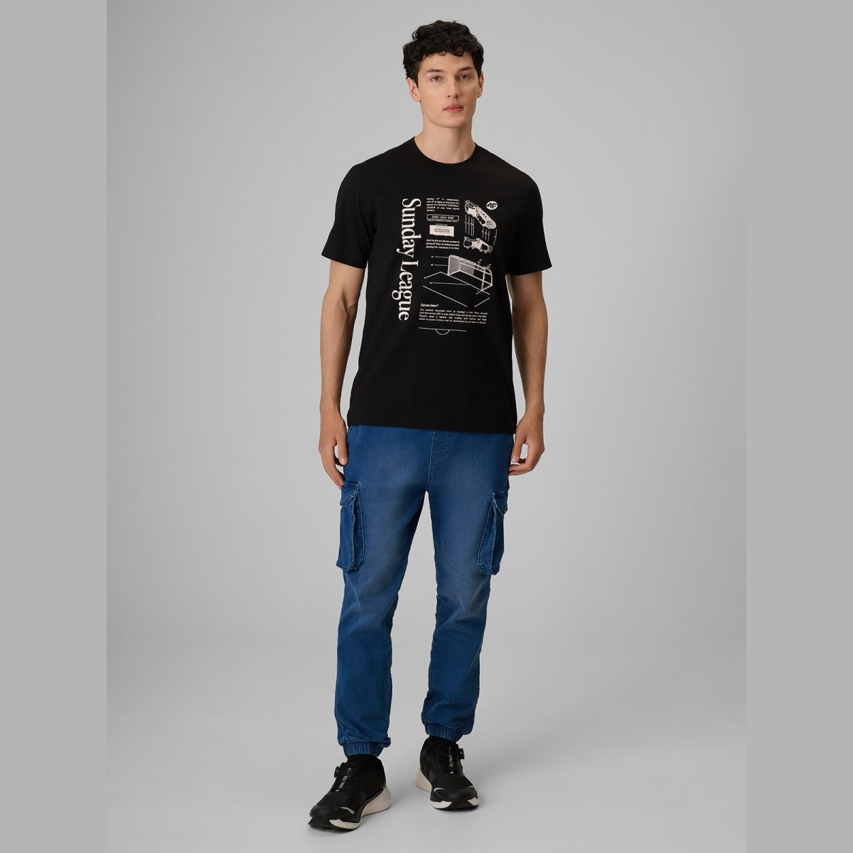 T-shirt regular s potlačou pánsky - čierny · záber 2