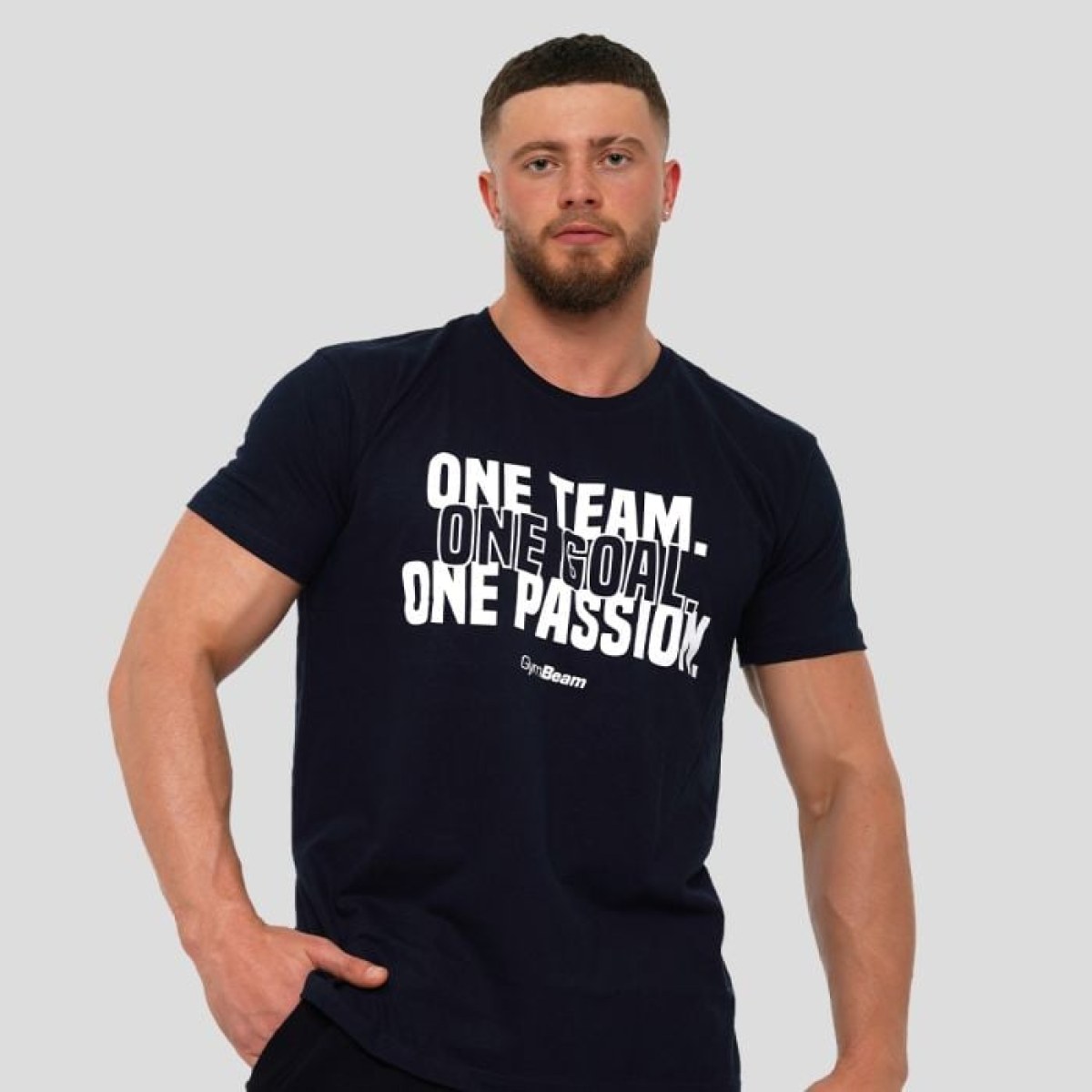 GymBeam Tričko One Team Navy SS · záber 1