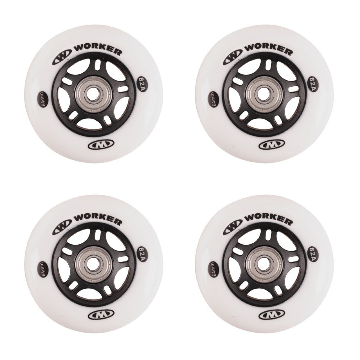 In-line kolieska WORKER 64mm a ložiská ABEC-5 chrome - Set 4 ks · záber 1