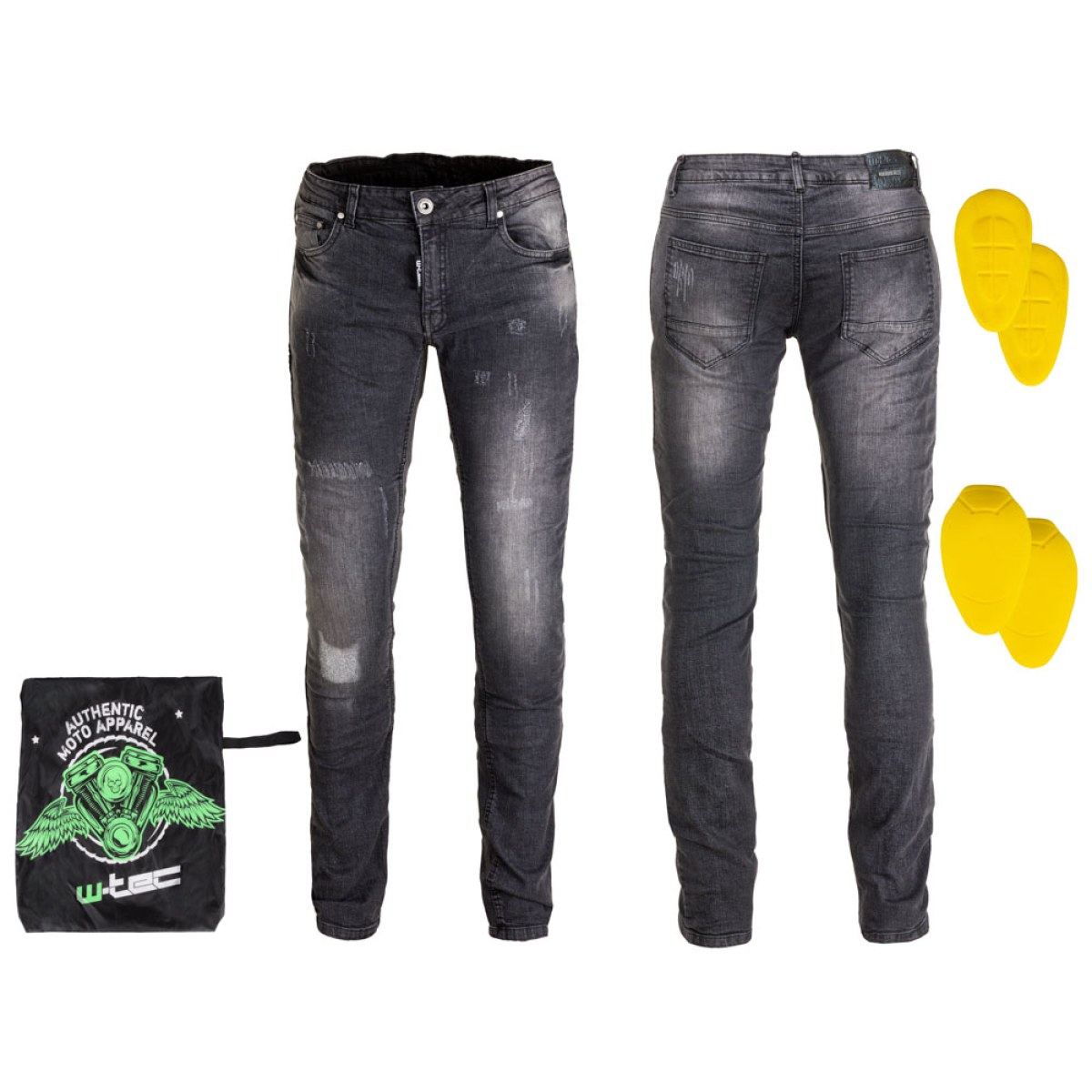 Pánske moto jeansy W-TEC Komaford - Veľkosť: 3XL | Farba: Sivá · záber 1