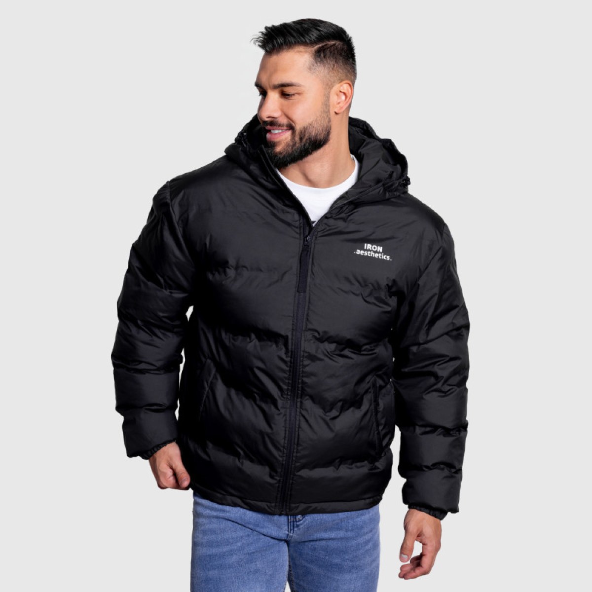 Pánska bunda Iron Aesthetics Zenit Puffer, čierna · záber 4