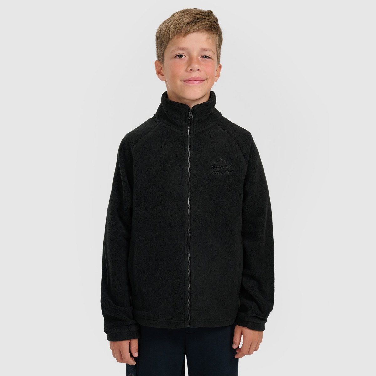 Chlapčenský regular fleece so stojačikom - čierny · záber 1