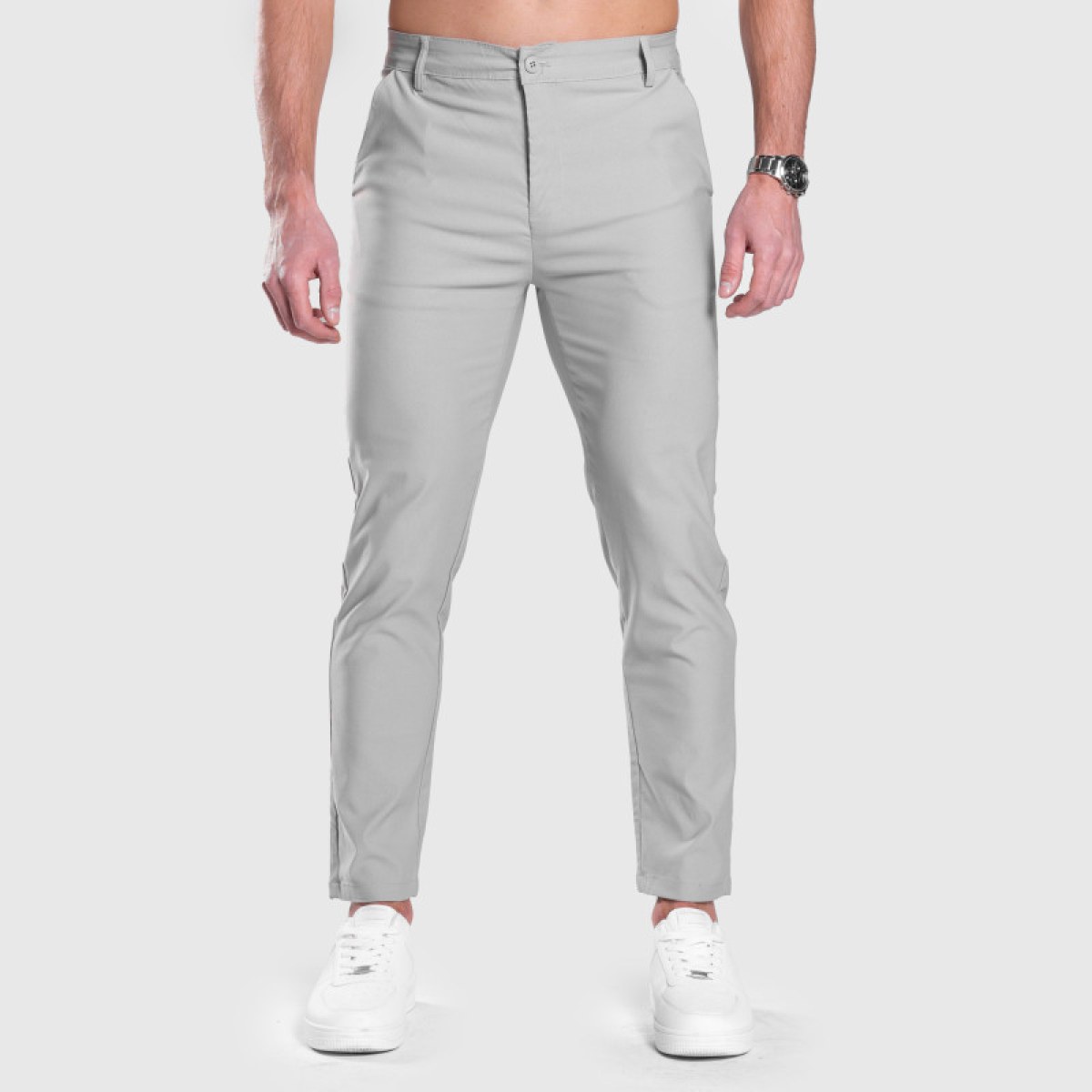 Strečové nohavice Iron Aesthetics Classy, sivé · záber 4