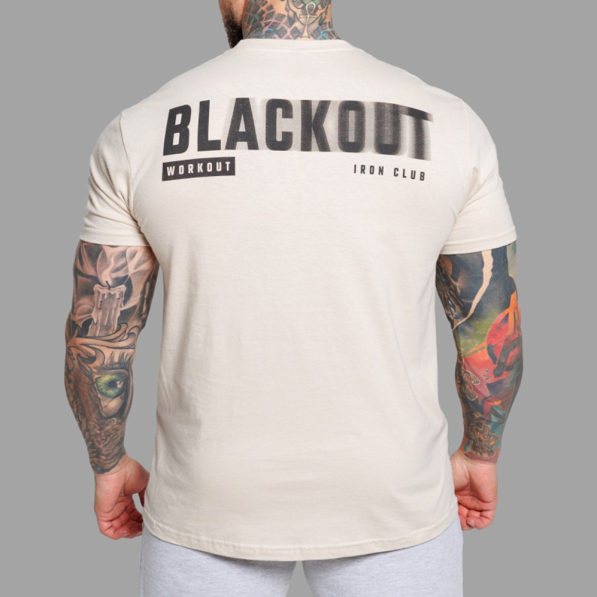 Pánske tričko Iron Aesthetics Blackout, sand · záber 1