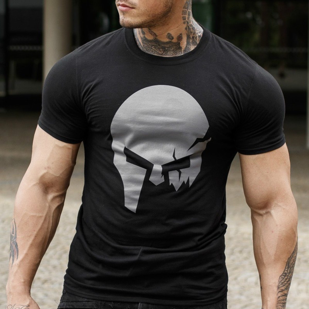 Ultrasoft tričko Iron Aesthetics Skull, B&G · záber 1