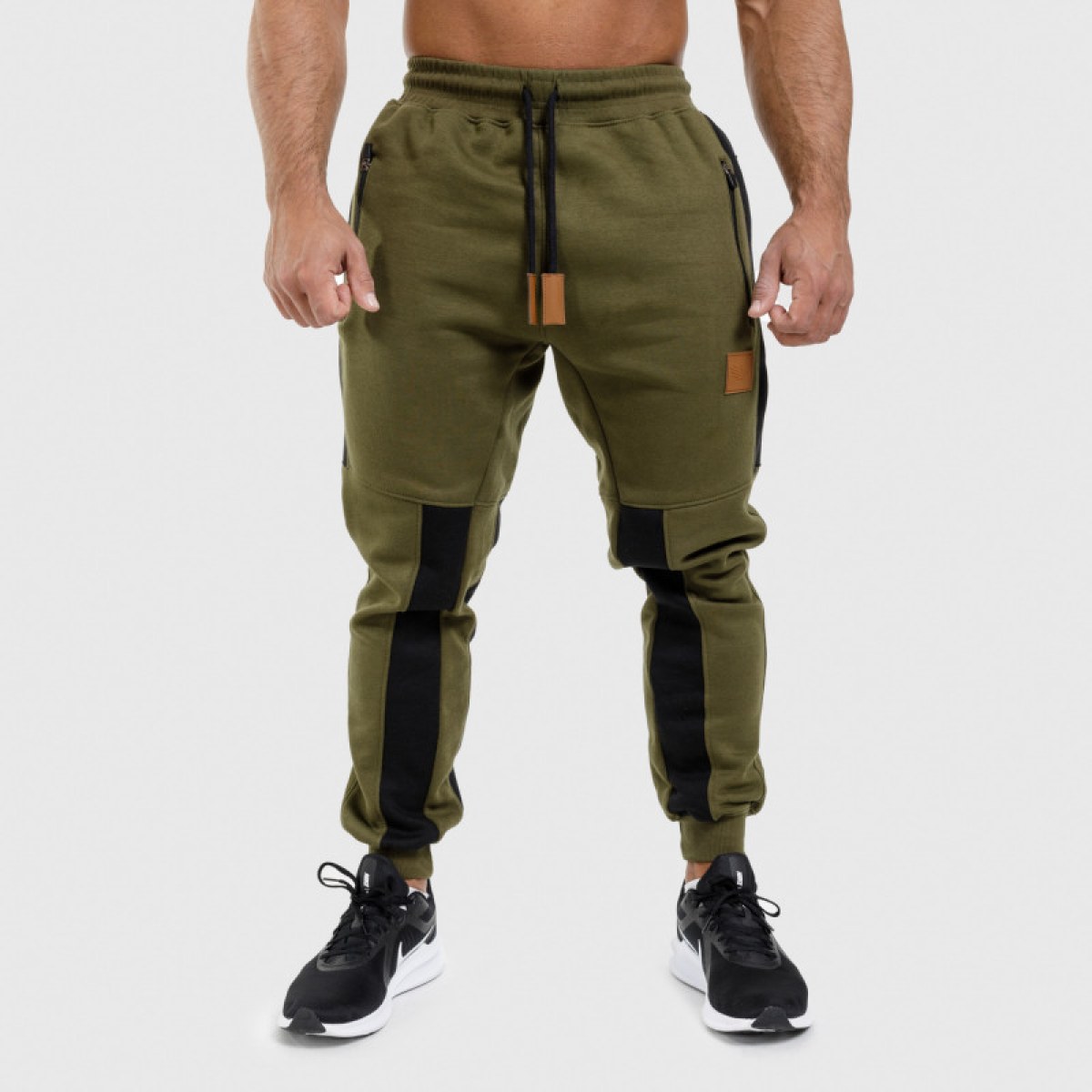 Jogger tepláky Iron Aesthetics ELEMENT, vojenská zelená · záber 2
