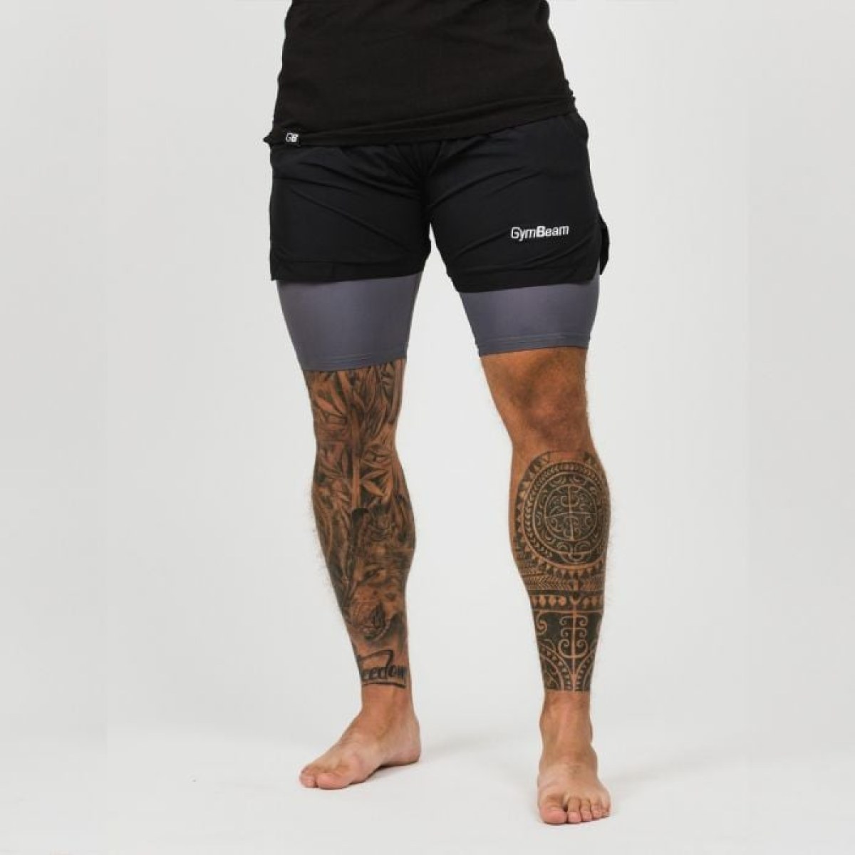 GymBeam Pánske Šortky 2in1 Black Grey XL · záber 1