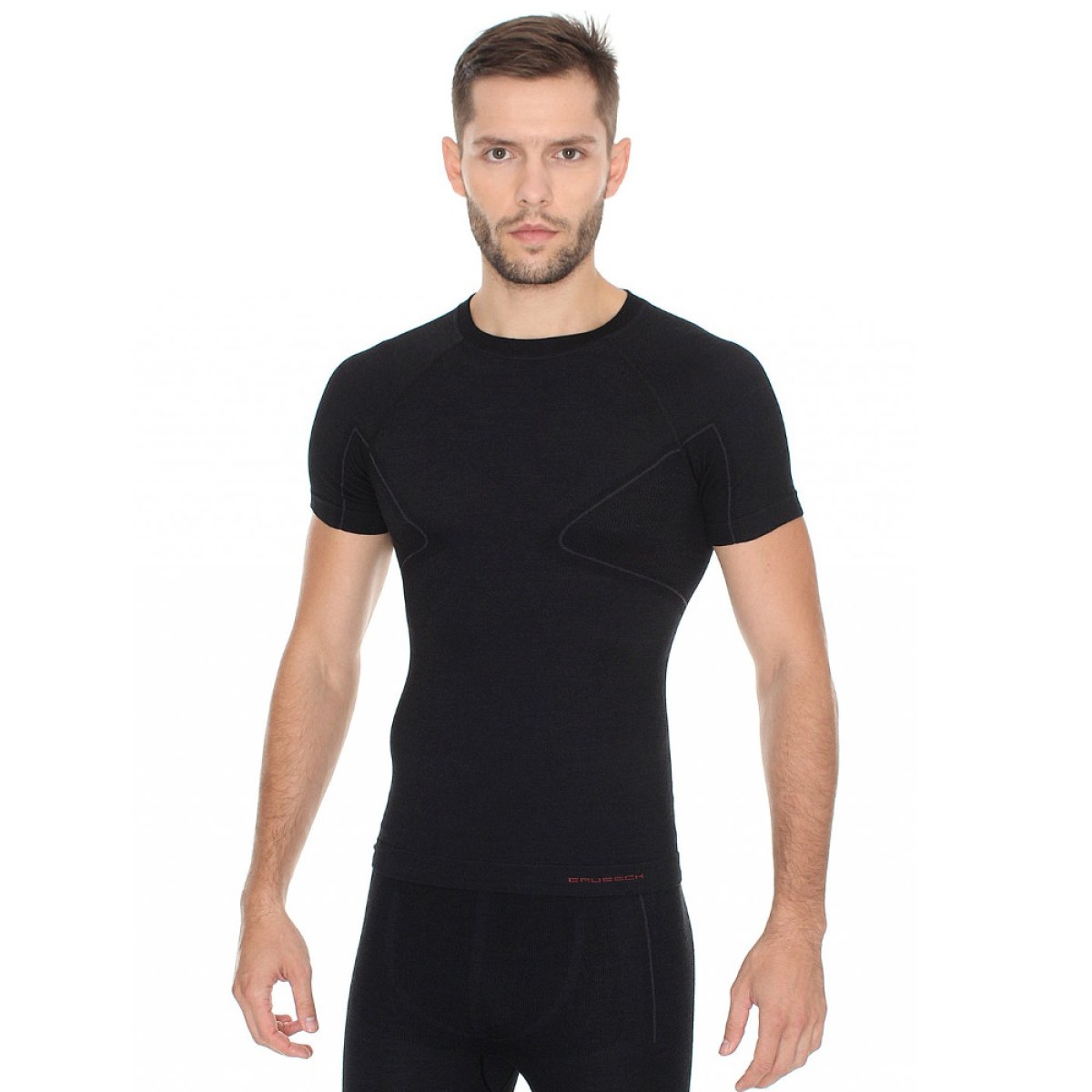 Brubeck Active Wool s krátkym rukávom Black - L - Veľkosť: L | Farba: Čierna · záber 1
