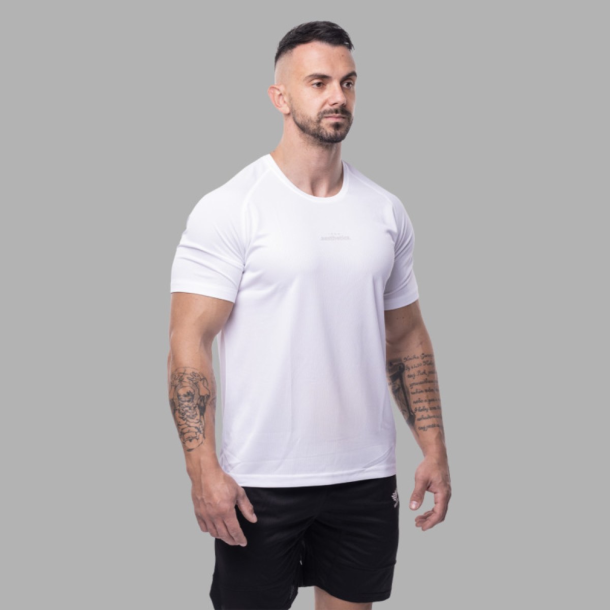 Pánske športové tričko Iron Aesthetics Training, biele · záber 3