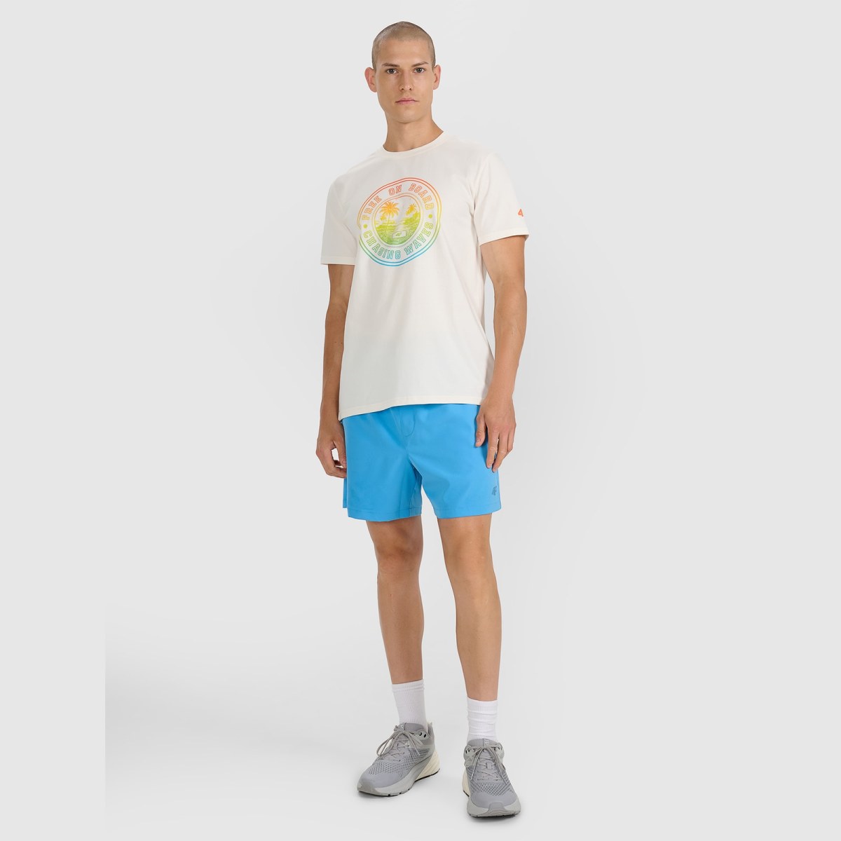 T-shirt regular s potlačou pánsky - béžový · záber 10