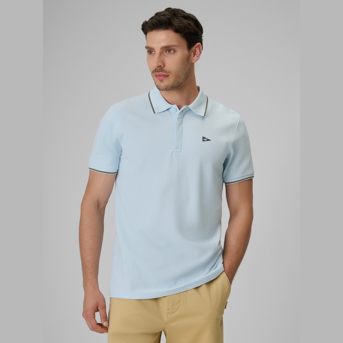 Polo tričko regular pánske - modré · záber 3
