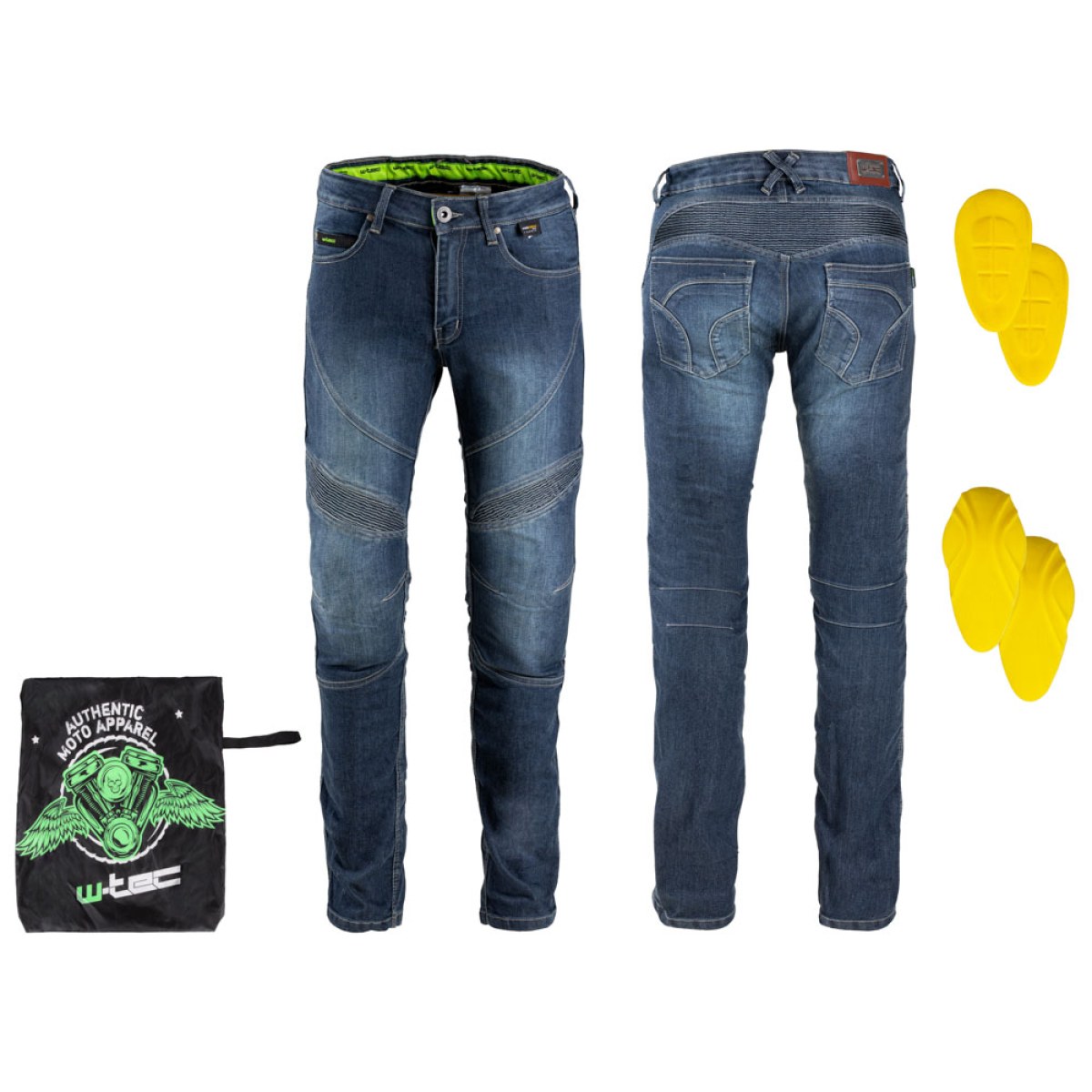 Pánske moto jeansy W-TEC Oliver - Veľkosť: M | Farba: Modrá · záber 1