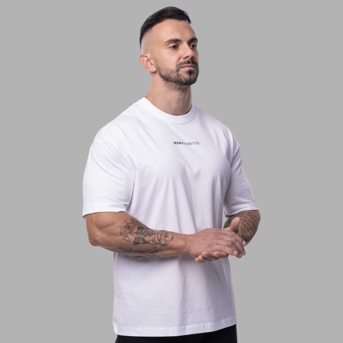 Oversize tričko Iron Aesthetics Vibe Tee, biele · záber 4
