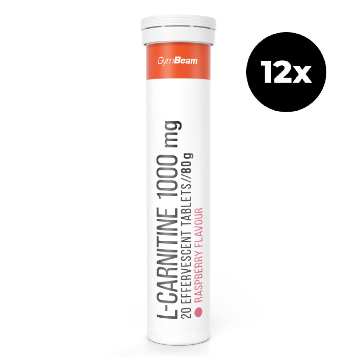 GymBeam L-Karnitín 1000 mg šumivý 12 x 20 tab malina · záber 1