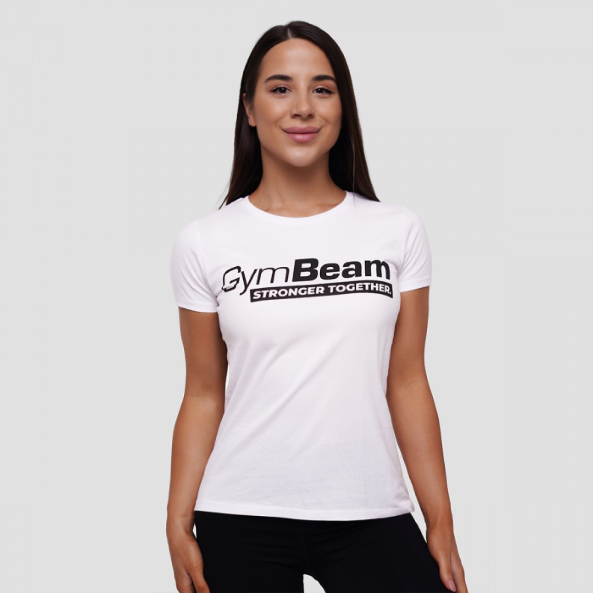 GymBeam Dámske tričko Stronger Together White MM · záber 1