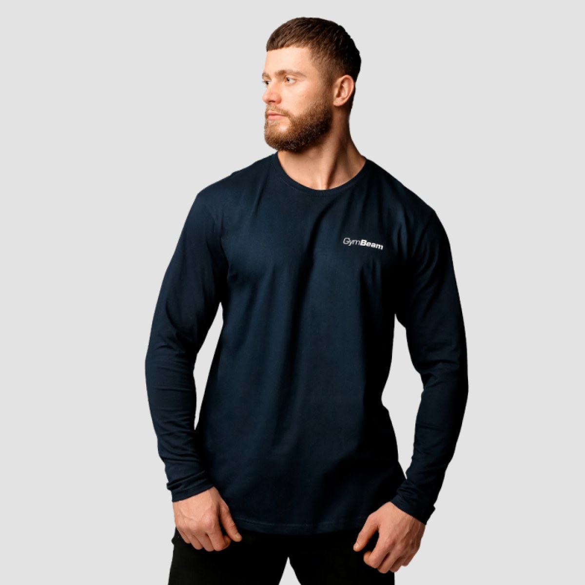 GymBeam Tričko Basic s dlhým rukavom Navy LL · záber 1