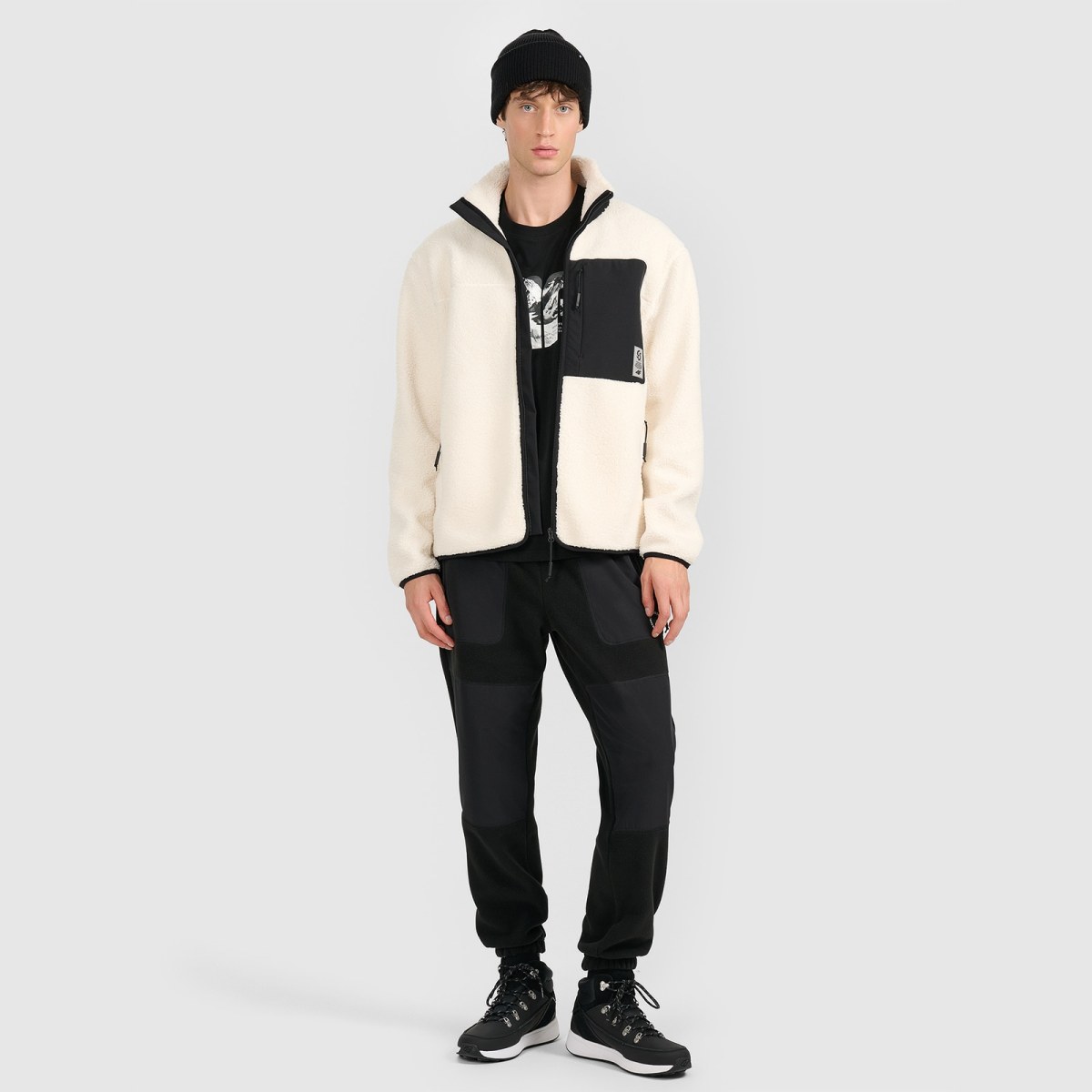 Pánsky sherpa polar regular so stojačikom - béžový · záber 2