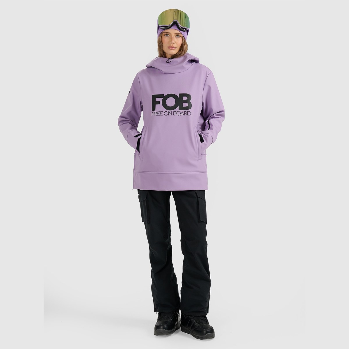 Dámska snowboardová mikina zo softshellu membrána 5000 - fialová · záber 2