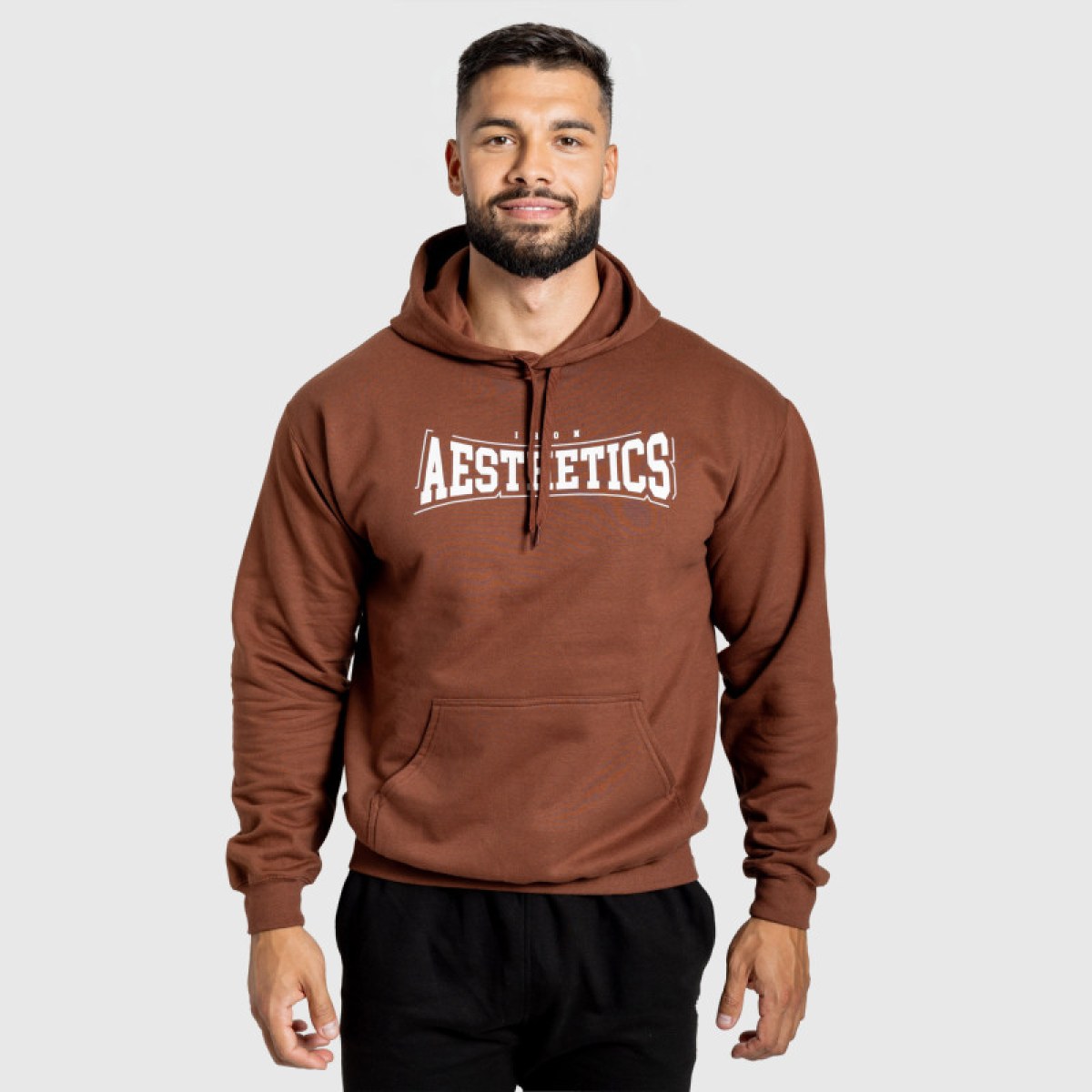 Mikina s kapucňou Iron Aesthetics Frontline, cocoa · záber 2