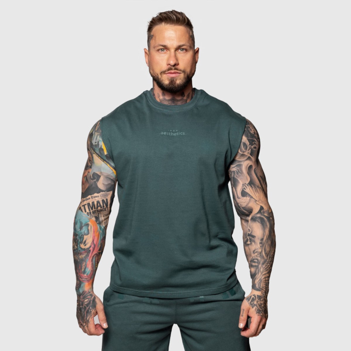 Tielko Iron Aesthetics Muscle Tee, zelené · záber 1