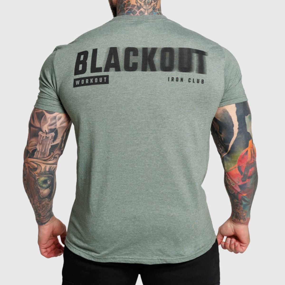 Pánske tričko Iron Aesthetics Blackout, zelené · záber 1