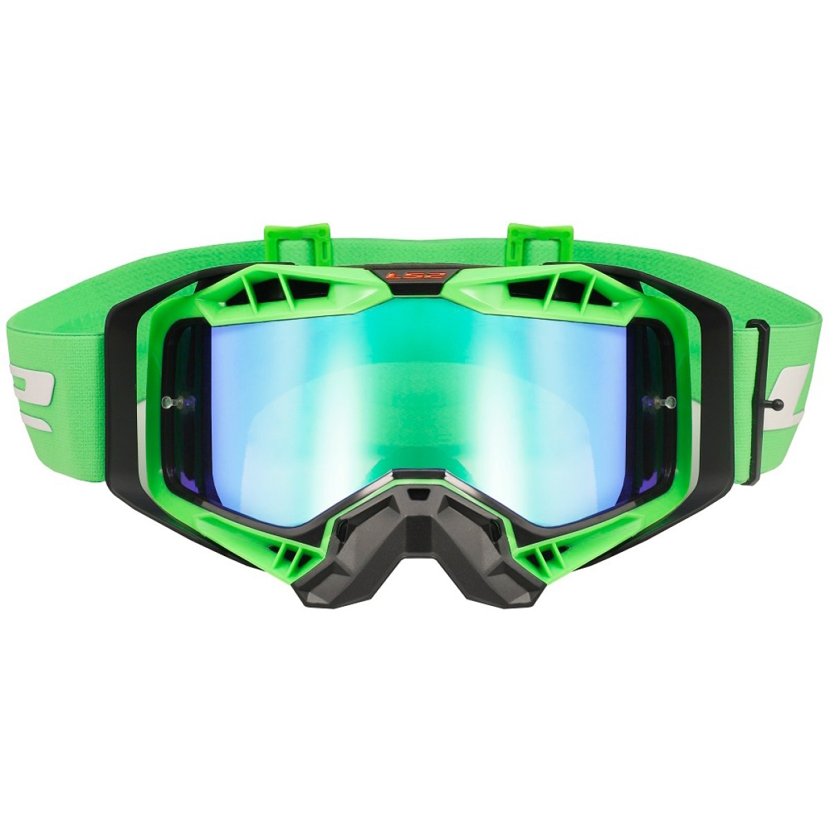 LS2 Aura Pro Black H-V Green irídiové sklo · záber 1