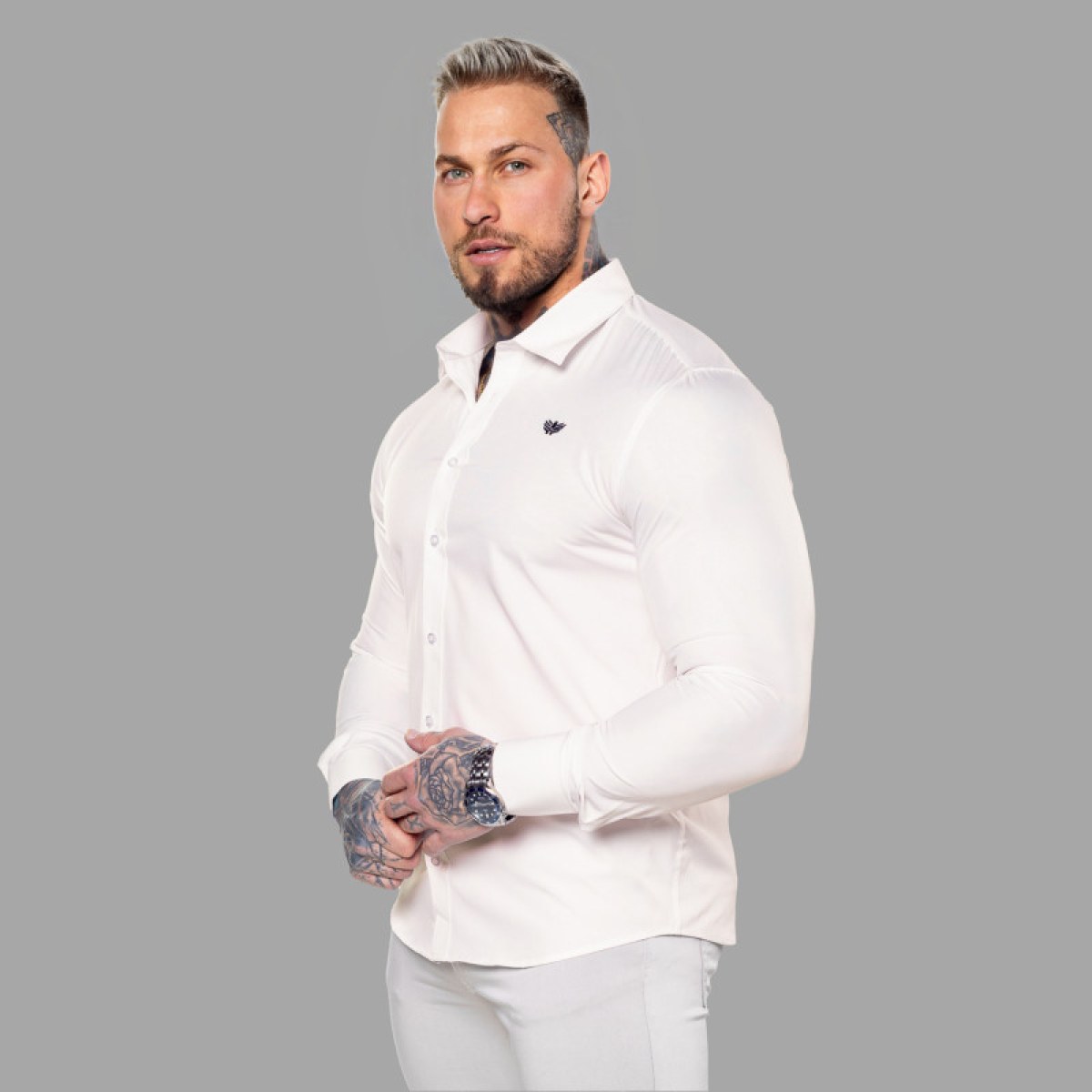 Strečová košeľa Iron Aesthetics Slim Stretch, natural · záber 5