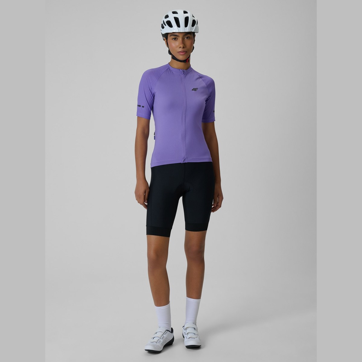 Dámsky cyklistický dres s ochranou UPF50+ - fialový · záber 2