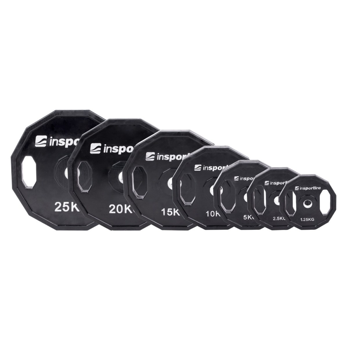 Sada 2x7ks pogumovaných kotúčov inSPORTline Ruberton 2x 1,25-25 kg 30 mm · záber 1