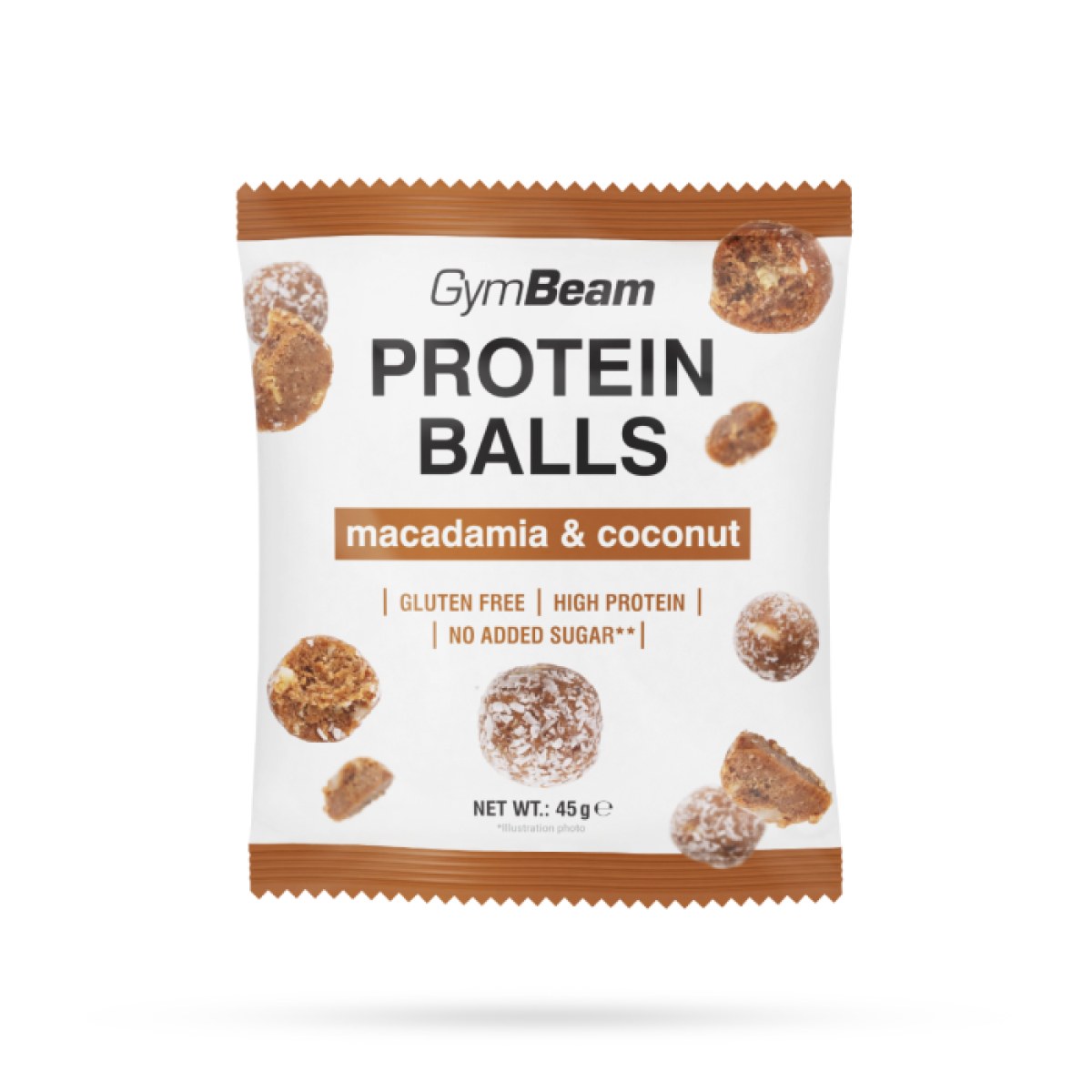 GymBeam Protein Balls macadamia & coconut - Príchuť: Macadamia & coconut | Hmotnosť: 0,045 kg | Balenie: 10 · záber 1