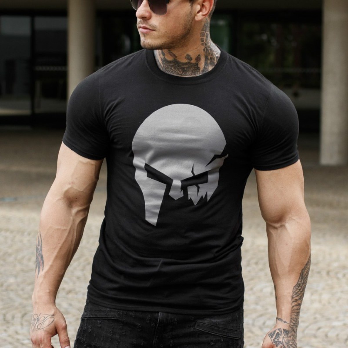 Ultrasoft tričko Iron Aesthetics Skull, B&G · záber 4