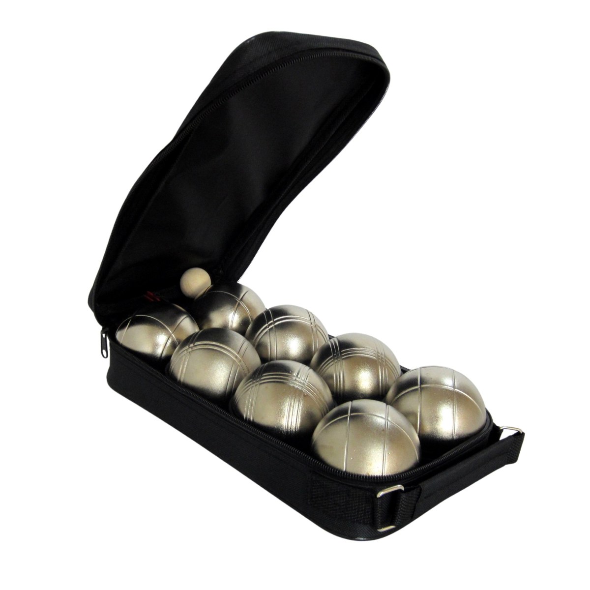 Petanque sada MASTER 8 matne zlatých gulí obal nylon · záber 1