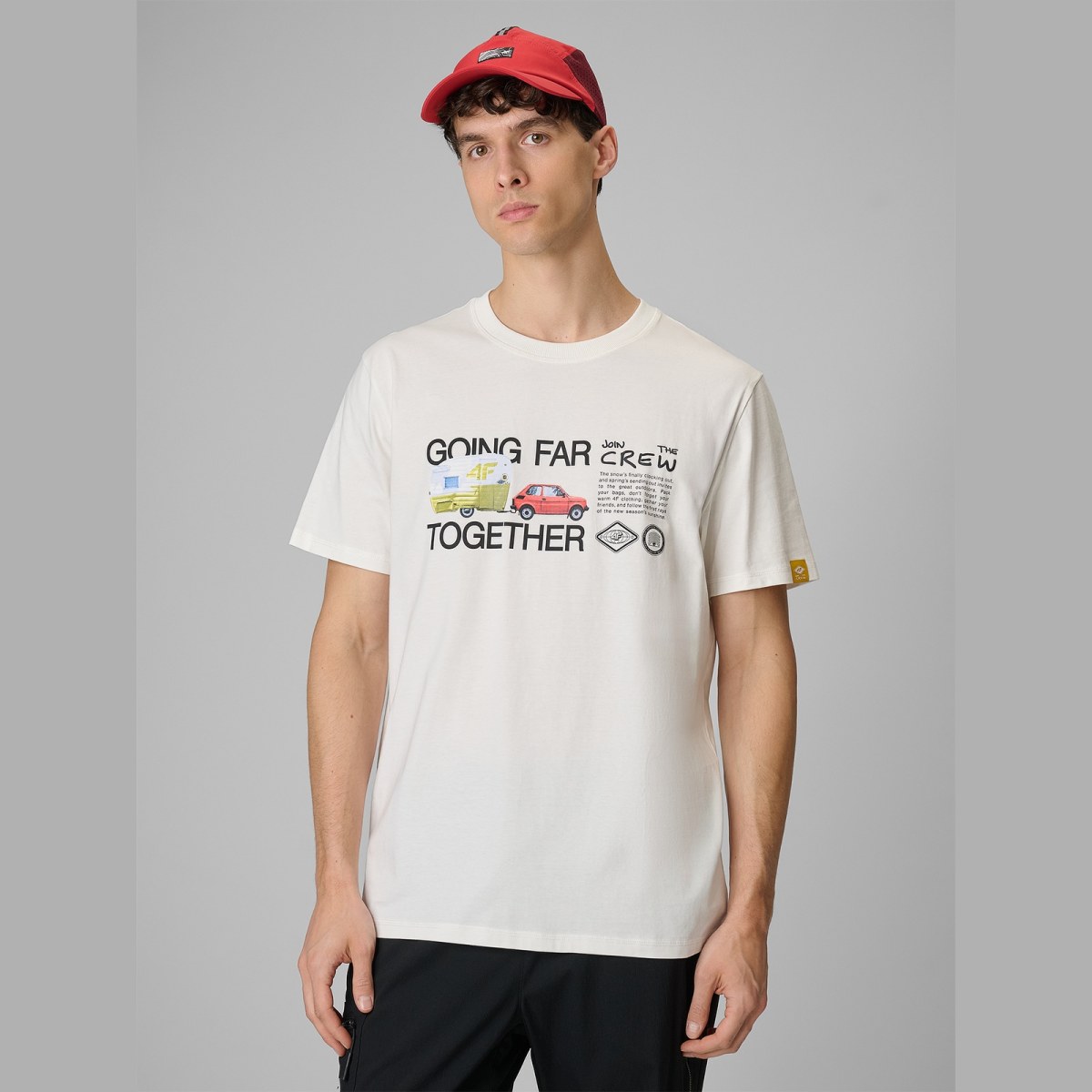 T-shirt regular s potlačou pánsky - biely · záber 1