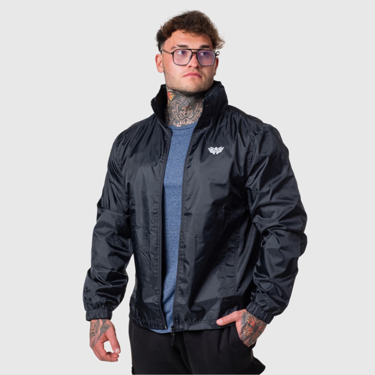 Pánska bunda Iron Aesthetics Windblocker, čierna · záber 2