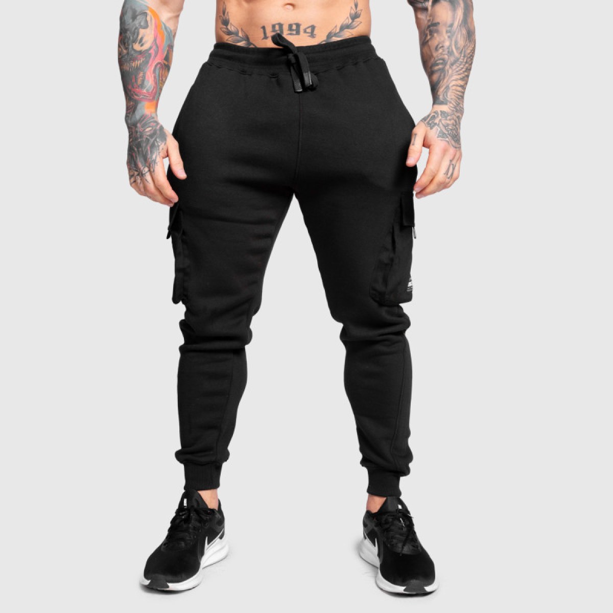 Pánske tepláky Iron Aesthetics Cargo Joggers, čierne · záber 4