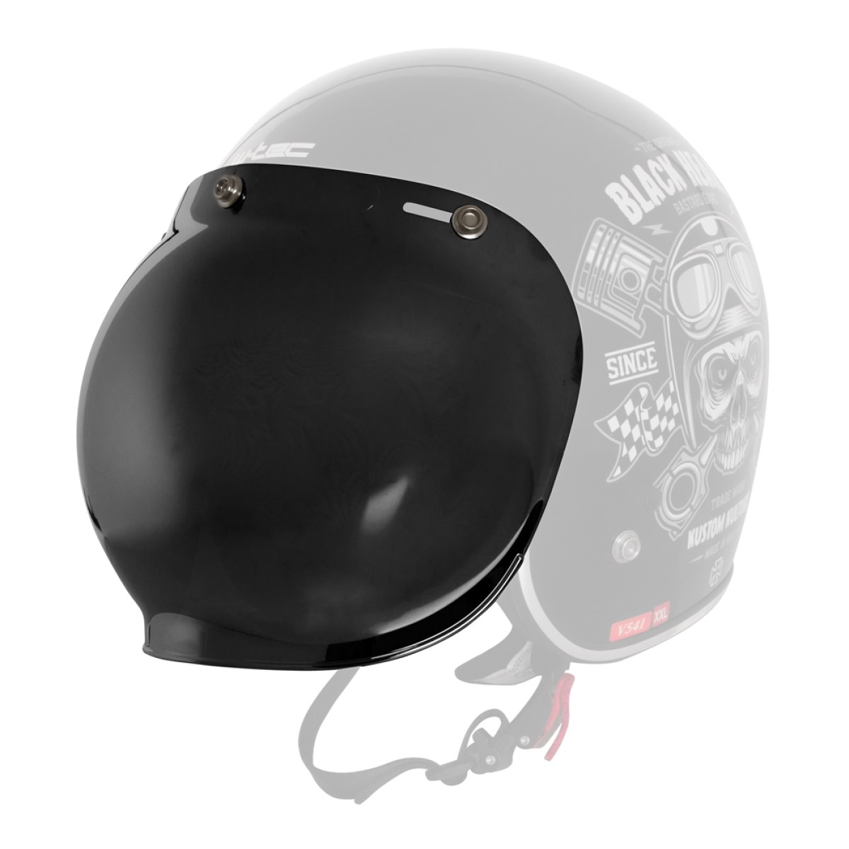 Prídavné plexi k prilbe W-TEC Kustom a V541 - Farba: Dýmové · záber 1