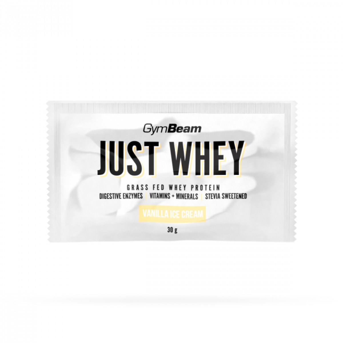 GymBeam Vzorka Just Whey vanilková zmrzlina · záber 1