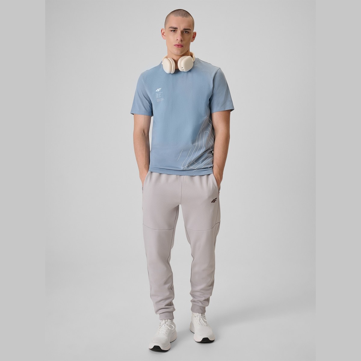 T-shirt regular s potlačou pánsky - tmavomodrý · záber 2