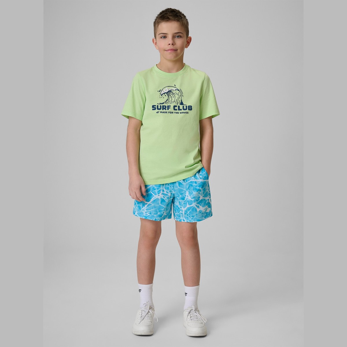 Plážové boardshorty chlapčenské - modré · záber 1