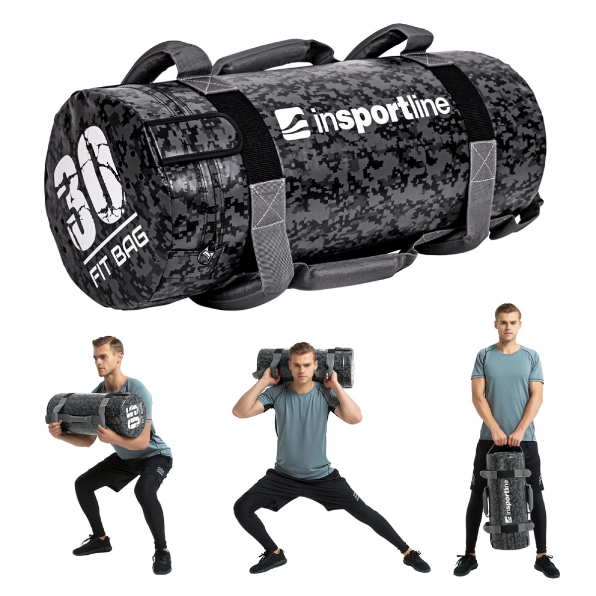Posilňovací vak s úchopmi inSPORTline Fitbag Camu 30 kg · záber 1