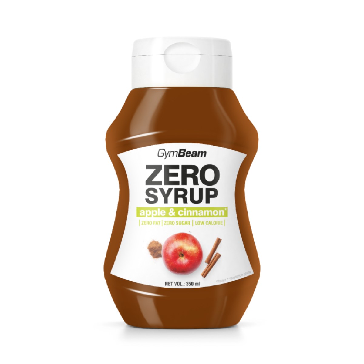 GymBeam ZERO SIRUP Jablko & škorica - Hmotnosť: 0,35 kg | Objem: 350 ml | Balenie: 6 · záber 1