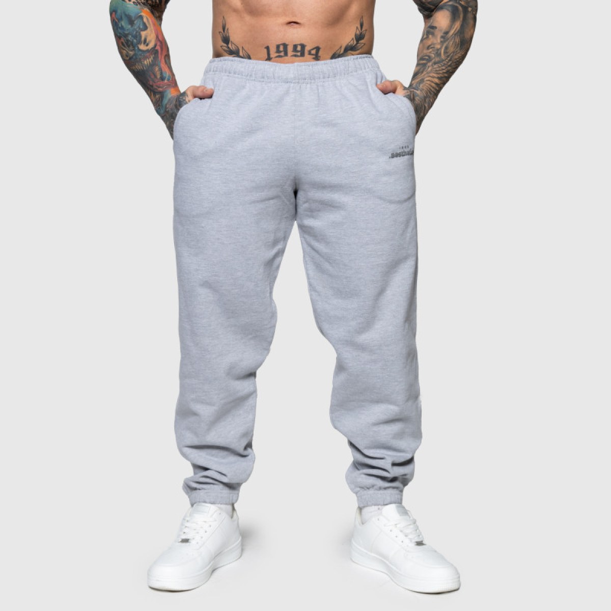 Oversized tepláky Iron Aesthetics Relaxed, sivé · záber 2