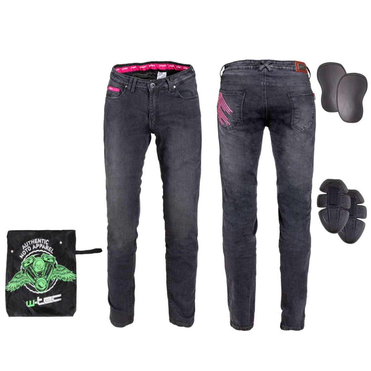 Dámske moto džíny W-TEC Leonarda - Veľkosť: XL | Farba: Čierna · záber 1