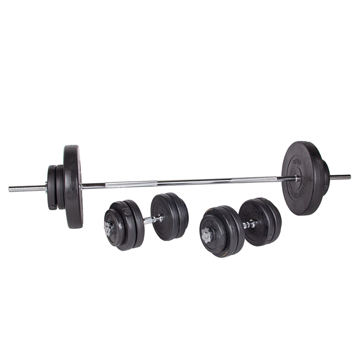 Cementový nakladací činkový set inSPORTline CEM 180+40 cm/30 mm 5-80kg · záber 1