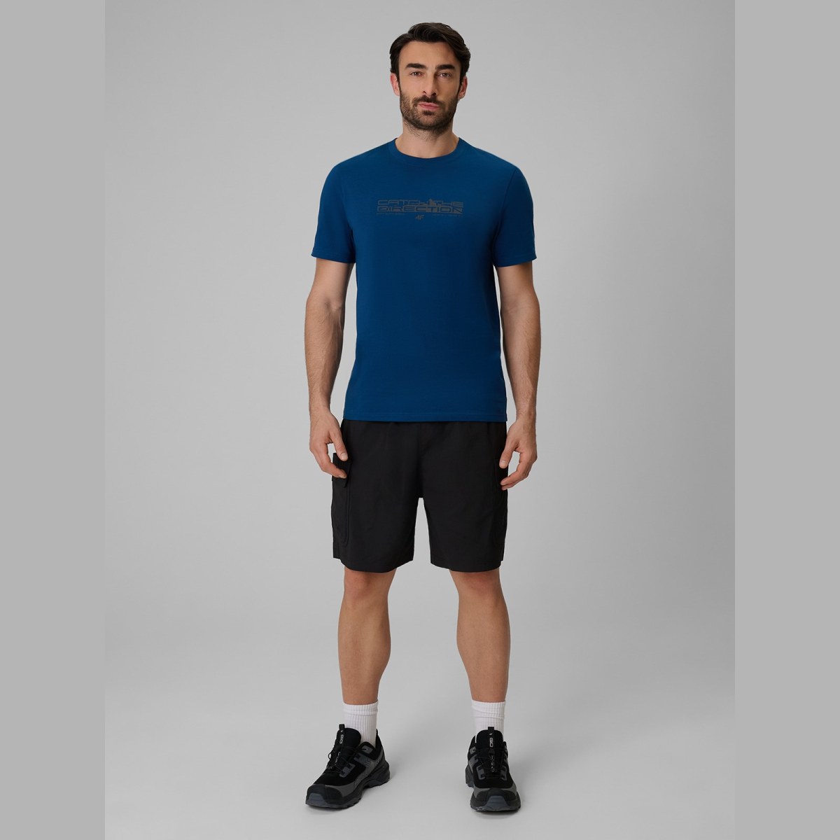 T-shirt regular s potlačou pánsky - tmavomodrý · záber 4