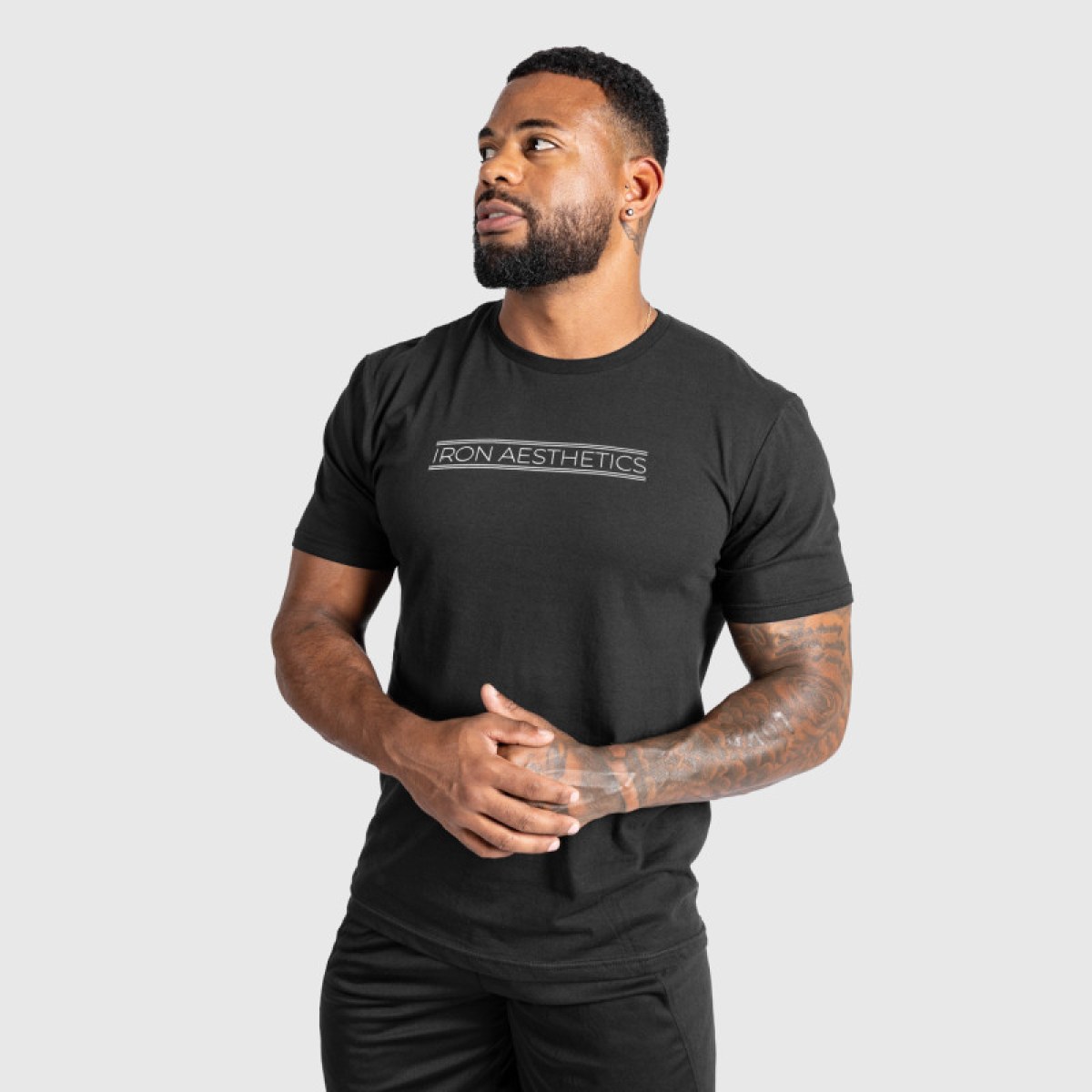 Pánske fitness tričko Iron Aesthetics Glam, čierne · záber 3
