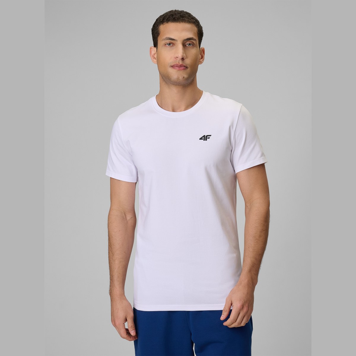 T-shirt slim hladký pánsky - biely · záber 1
