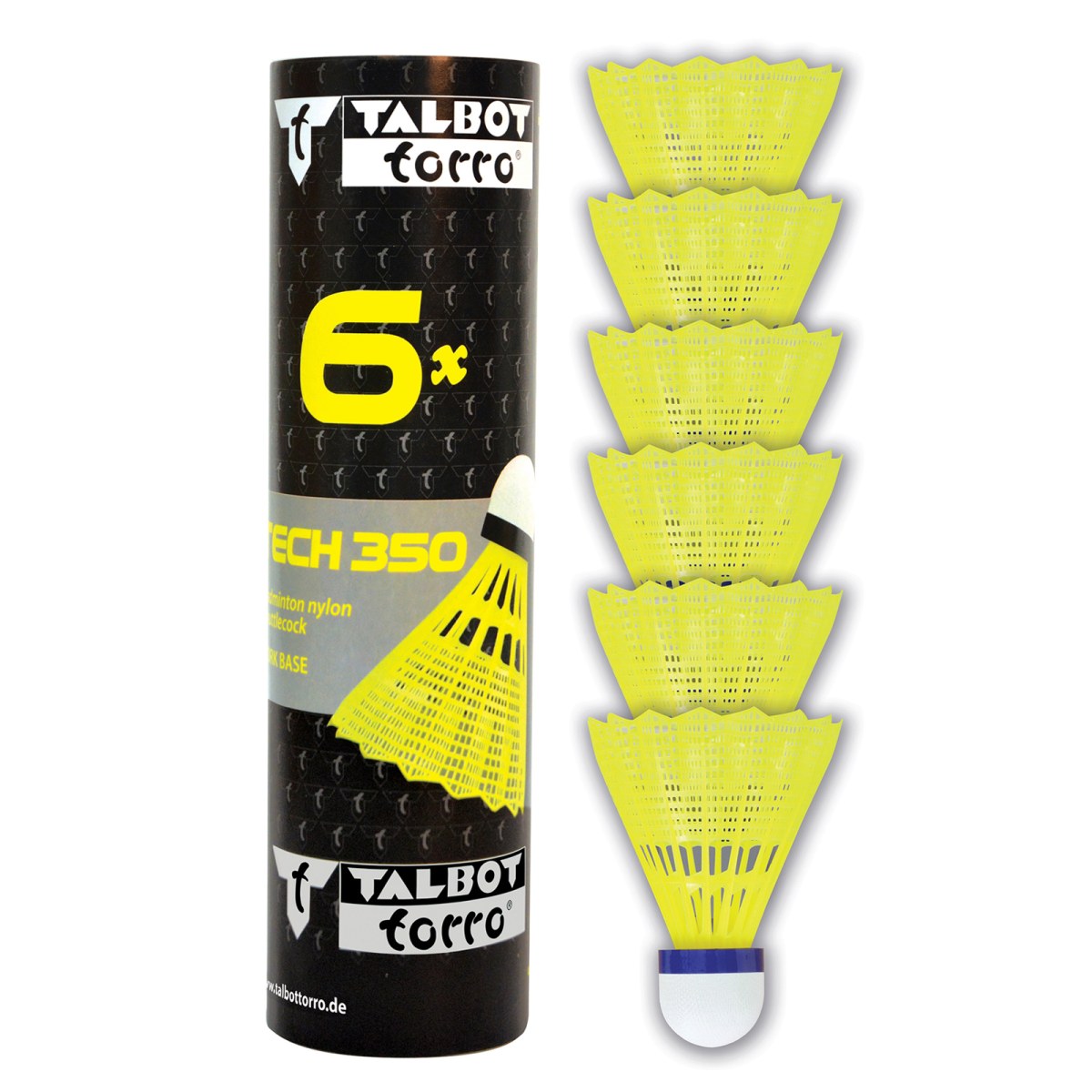 Bedmintonové loptičky TALBOT TORRO Tech 350 Medium 6ks - žlté · záber 1
