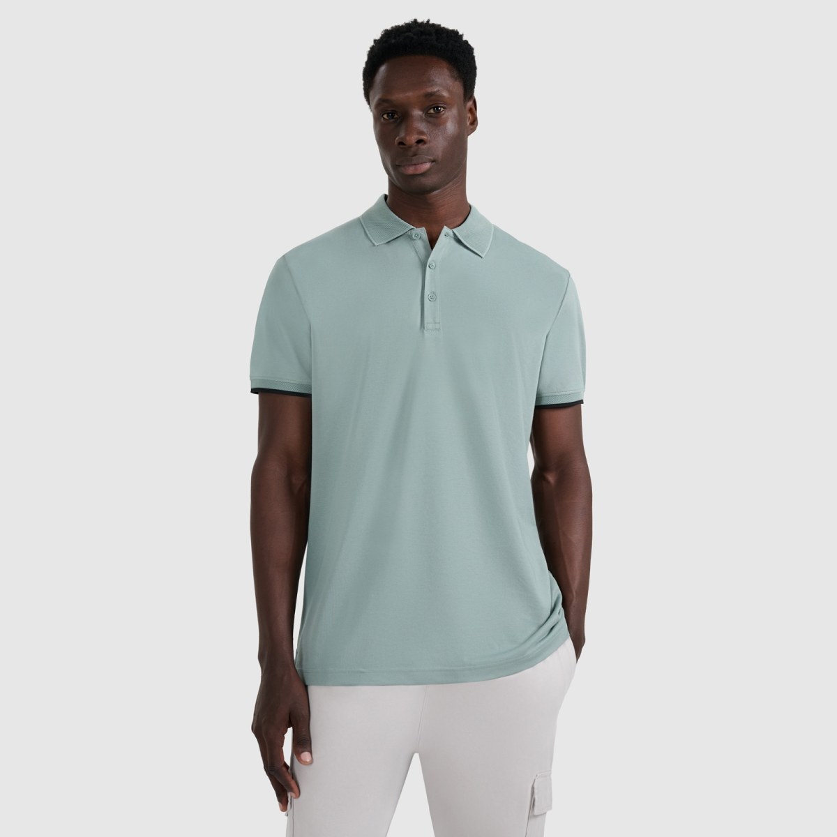 Pánske regular polo tričko - olivová/khaki · záber 1